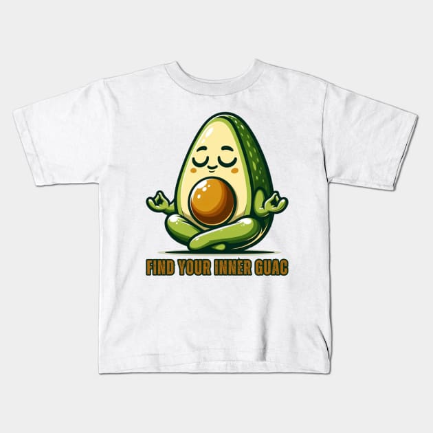 Zen Avocado - Inner Guac Guru Kids T-Shirt by vk09design